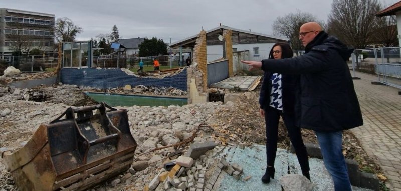 Abriss Grundschule Stadt Hagenbach